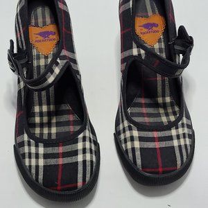 Rocket Dog Black Red Plaid Mary Jane Platform -7.5